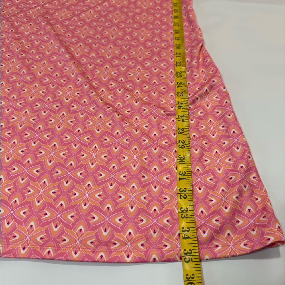 Cabana Life Pink Patterned Tunic Dress/swim coverup  with Solid Trim size large - Picture 11 of 14